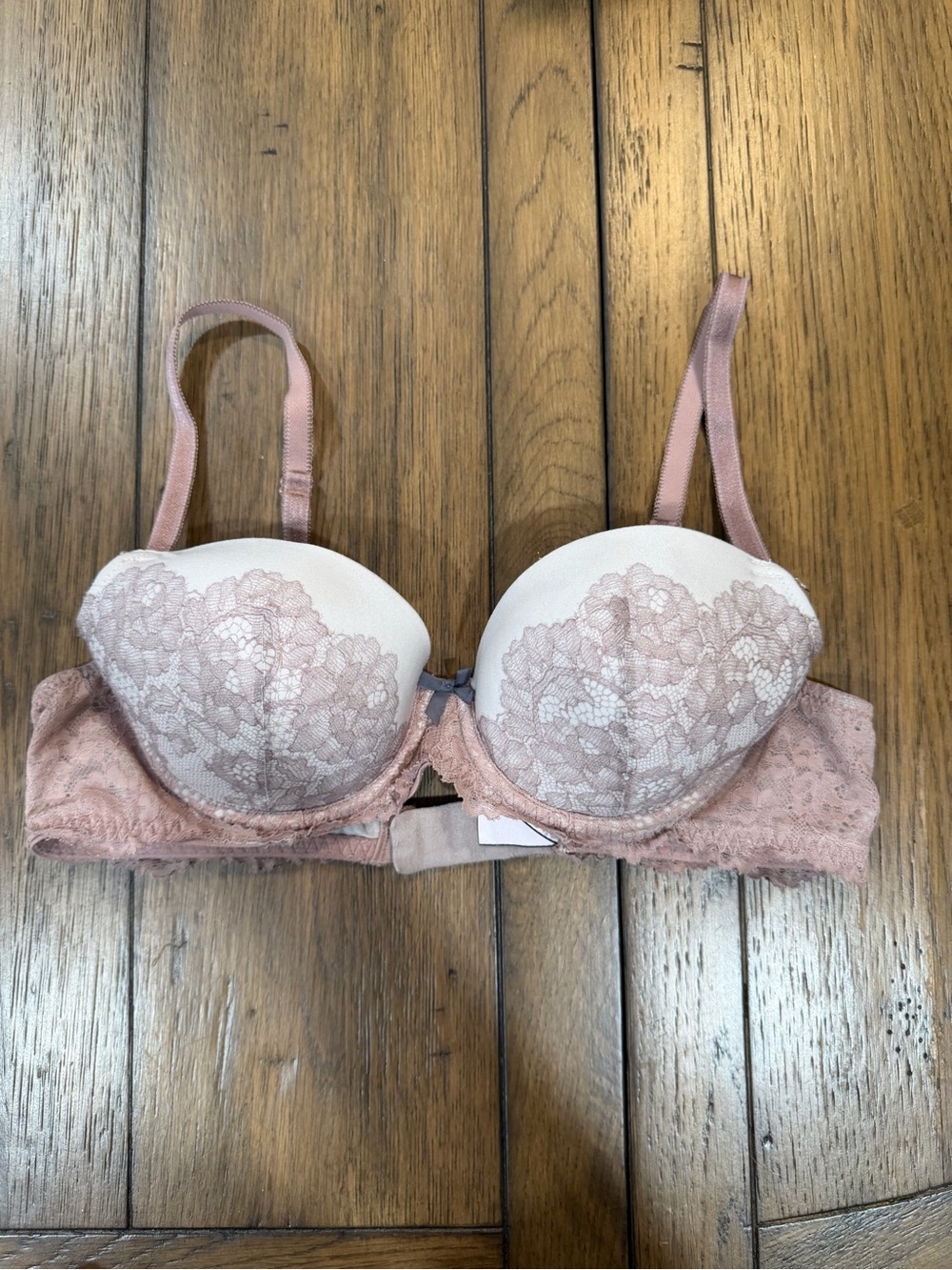 Victoria's Secret Lace Push-Up Bra - Blush Pink & Ivory